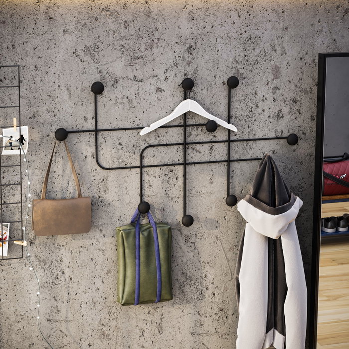 Wallity Samara Gancho de Pared Metálico Negro